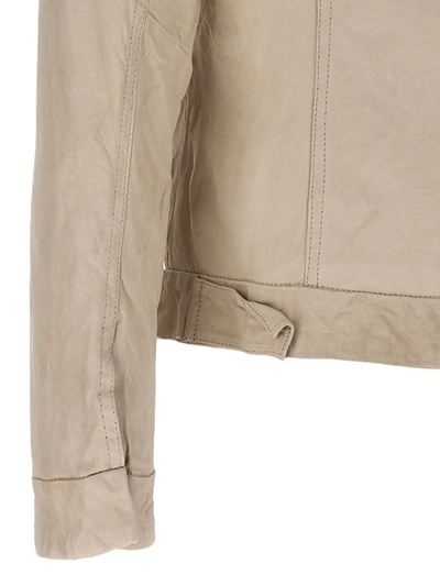 Shop Giorgio Brato 'trucker' Leather Jacket In White