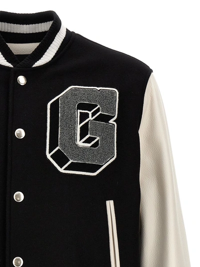 Shop Givenchy Patches And Embroidery Bomber Jacket In White/black
