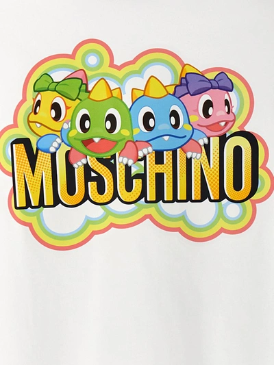Shop Moschino 'bubble Bobble' T-shirt In White