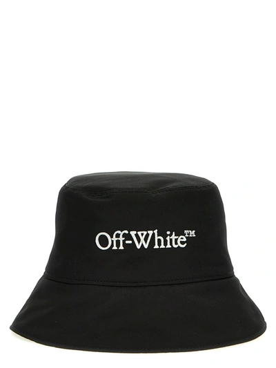 Off-white Off White Cappello Bucket Con Ricamo In White/black