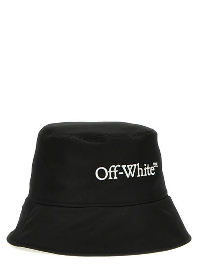 Off-white Off White Cappello Bucket Con Ricamo In White/black