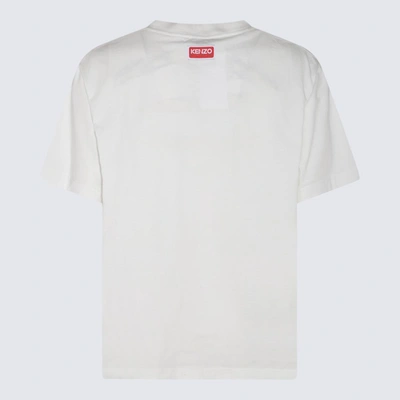 Shop Kenzo White Multicolour Cotton T-shirt In Beige