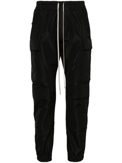 Shop Rick Owens Mastodon Megacargo Tapered-leg Trousers In Black