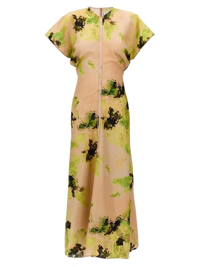 Shop Victoria Beckham Floral Printed Dress In Multicolor