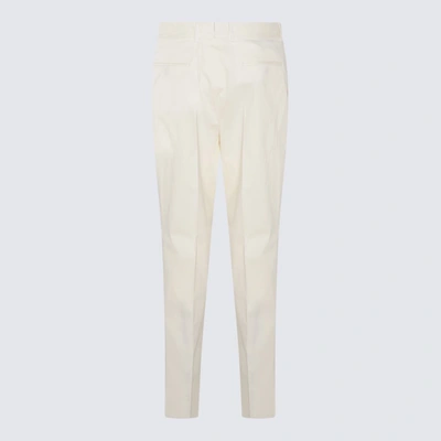 Shop Zegna White Cotton Blend Trousers