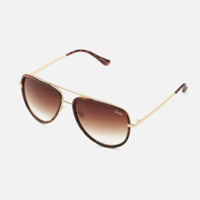 Shop Quay All In Medium In Tortoise Gold,brown Polarized