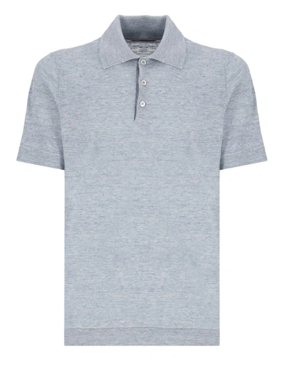 Shop Brunello Cucinelli T-shirts And Polos Light Blue In Celeste