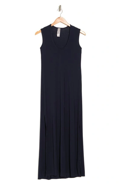 Shop Go Couture V-neck Maxi Dress In Navy