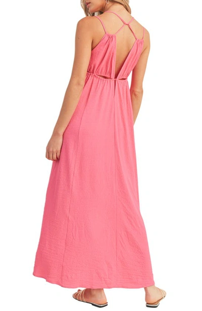 Shop Lush Empire Waist Cutout Maxi Dress In Pink