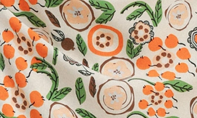 Shop Lush Fruit Print Tie Strap Minidress In White Orange Green