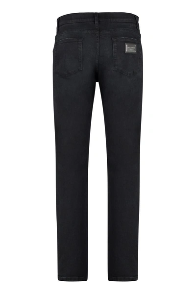 Shop Dolce & Gabbana 5-pocket Slim Fit Jeans In Black