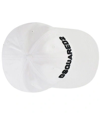 Shop Dsquared2 D2 Logo White Baseball Cap