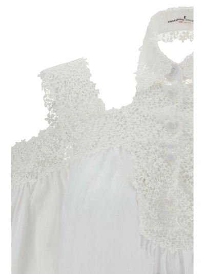 Shop Ermanno Scervino Shirts In Bright White/ottico