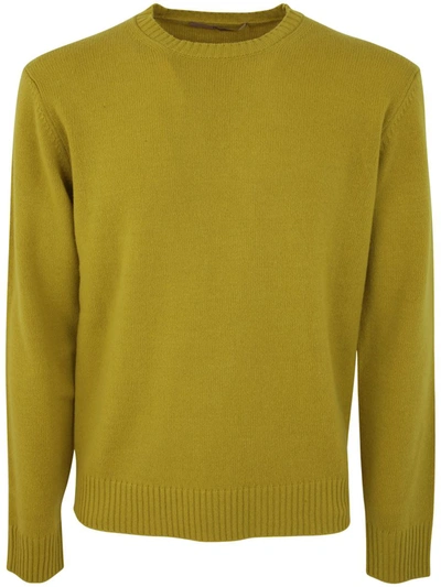 Shop Nuur Roberto Collina Long Sleeves Crew Neck Sweater Clothing In Yellow & Orange