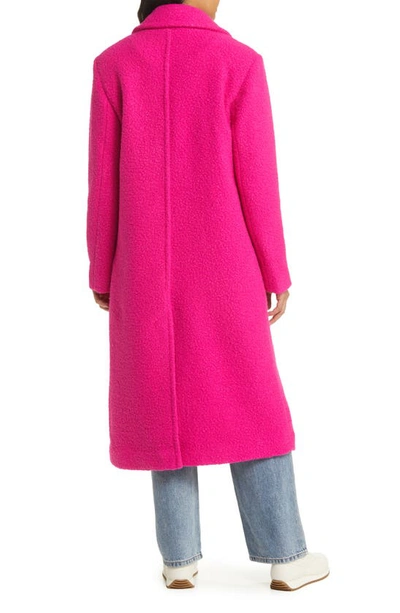 Shop Bcbgeneration Longline Coat In Bright Pink