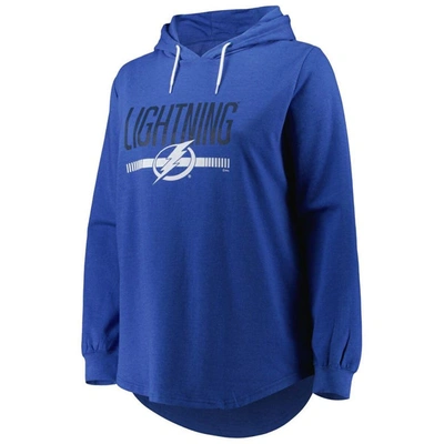 Shop Profile Heather Blue Tampa Bay Lightning Plus Size Fleece Pullover Hoodie In Heather Royal