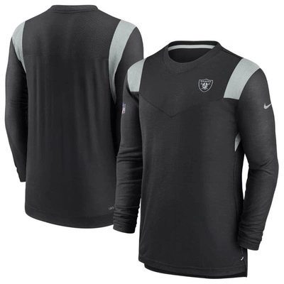 Shop Nike Black Las Vegas Raiders Sideline Tonal Logo Performance Player Long Sleeve T-shirt
