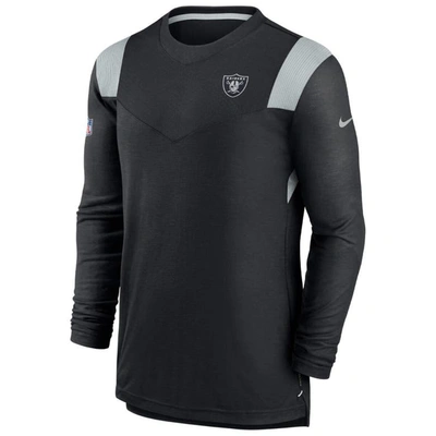 Shop Nike Black Las Vegas Raiders Sideline Tonal Logo Performance Player Long Sleeve T-shirt