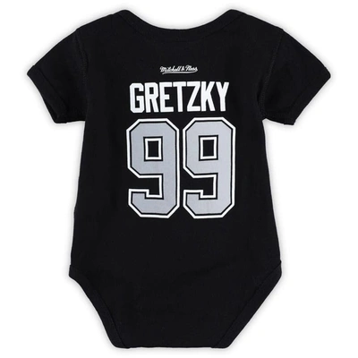 Shop Mitchell & Ness Infant  Wayne Gretzky Black Los Angeles Kings Captain Patch Name & Number Bodysuit