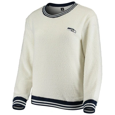 Shop Concepts Sport Cream/navy Seattle Seahawks Granite Knit Pullover Sweatshirt