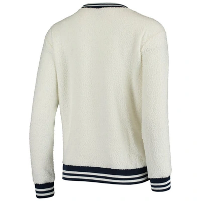 Shop Concepts Sport Cream/navy Seattle Seahawks Granite Knit Pullover Sweatshirt