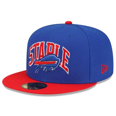 Shop New Era X Staple New Era Royal/red Buffalo Bills Nfl X Staple Collection 59fifty Fitted Hat