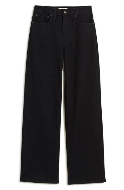 Shop Madewell Perfect Wide Leg Jeans In Black Rinse Wash