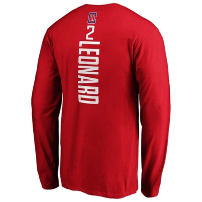Shop Fanatics Branded Kawhi Leonard Red La Clippers Team Playmaker Name & Number Long Sleeve T-shirt