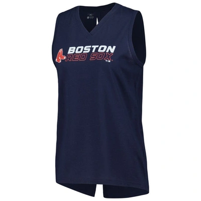 Shop Levelwear Navy Boston Red Sox Paisley Chase V-neck Tank Top