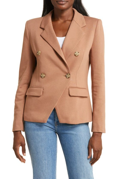 Gibsonlook Double Breasted Cotton Blend Blazer In New Cork