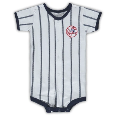 Shop Outerstuff Infant White New York Yankees Pinstripe Power Hitter Coverall