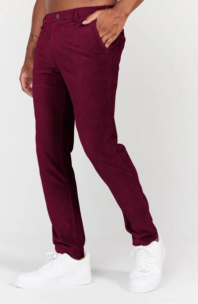 Shop Redvanly Collins Corduory Golf Pants In Burgandy