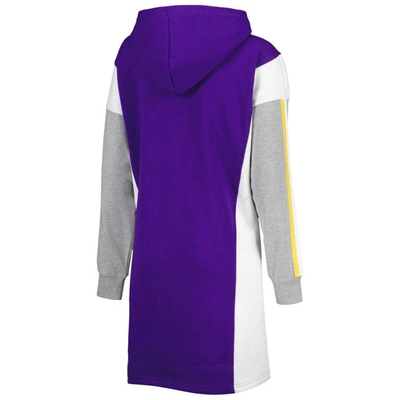Shop G-iii 4her By Carl Banks Purple/white Los Angeles Lakers Bootleg Long Sleeve Hoodie T-shirt Dress