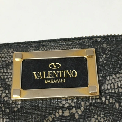 Shop Valentino Garavani Black Canvas Wallet  ()