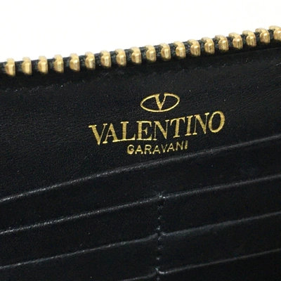 Shop Valentino Garavani Black Canvas Wallet  ()