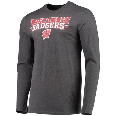 Shop Concepts Sport Red/heathered Charcoal Wisconsin Badgers Meter Long Sleeve T-shirt & Pants Sleep Set