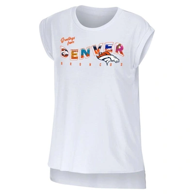 Shop Wear By Erin Andrews White Denver Broncos Greetings From Muscle T-shirt