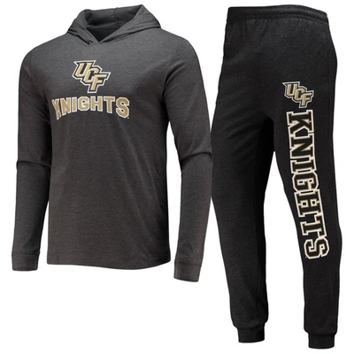 Shop Concepts Sport Black/heather Charcoal Ucf Knights Meter Long Sleeve Hoodie T-shirt & Jogger Pajama S