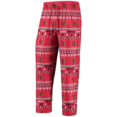 Shop Concepts Sport Red Louisville Cardinals Ugly Sweater Long Sleeve T-shirt And Pants Sleep Set