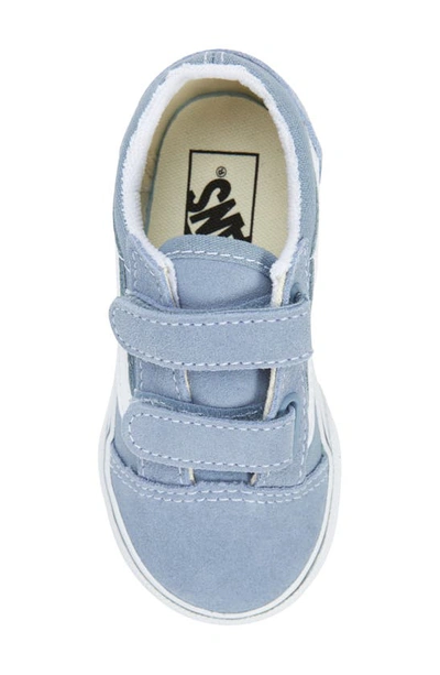 Shop Vans Kids' Old Skool V Sneaker In Color Theory Dusty Blue