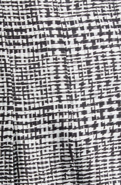 Shop Burberry Warped Houndstooth Fringe Trim Wrap Skirt In Monochrome Ip Pttn