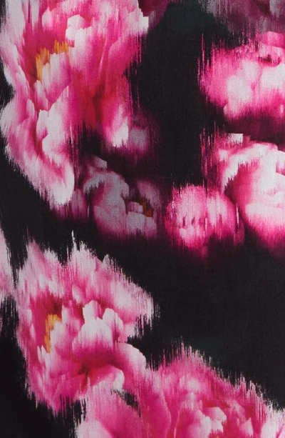Shop Adam Lippes Peony Print Cotton Stretch Poplin Shirtdress In Black Floral