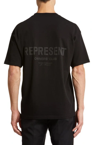 Shop Represent Owners' Club Cotton Logo Graphic T-shirt In Black Reflective