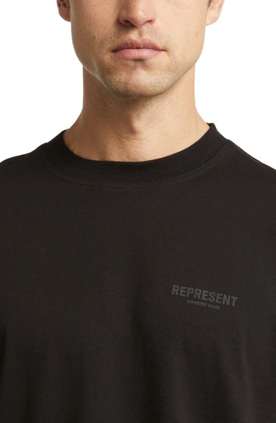 Shop Represent Owners' Club Cotton Logo Graphic T-shirt In Black Reflective