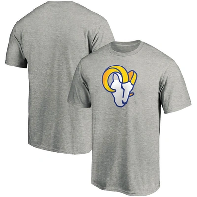Shop Fanatics Branded Heathered Gray Los Angeles Rams Primary Logo T-shirt In Heather Gray