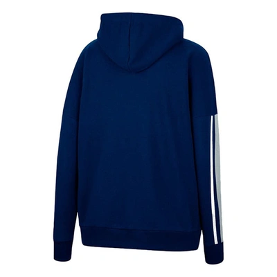 Shop Colosseum Navy Penn State Nittany Lions Serena Oversized Sleeve Striping Pullover Hoodie