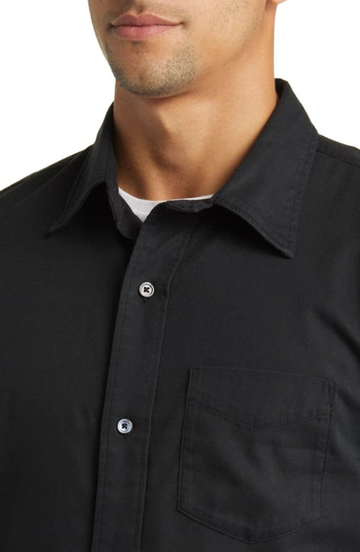 Shop Buck Mason Draped Twill Button-up Shirt In Black