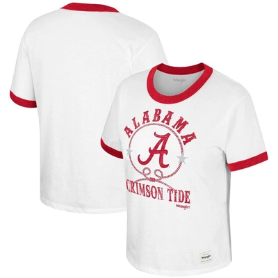 Shop Colosseum X Wrangler White Alabama Crimson Tide Freehand Ringer T-shirt
