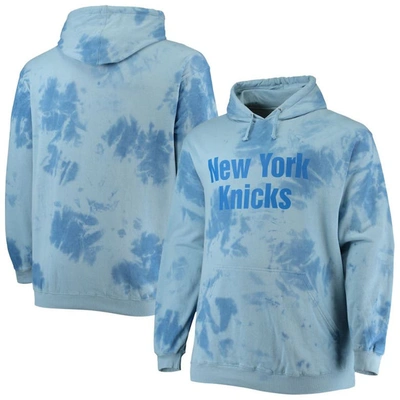 Shop Fanatics Branded Blue New York Knicks Big & Tall Wordmark Cloud Dye Pullover Hoodie