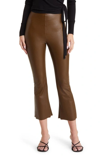 Shop Commando Faux Leather Flare Crop Pull-on Pants In Cadet